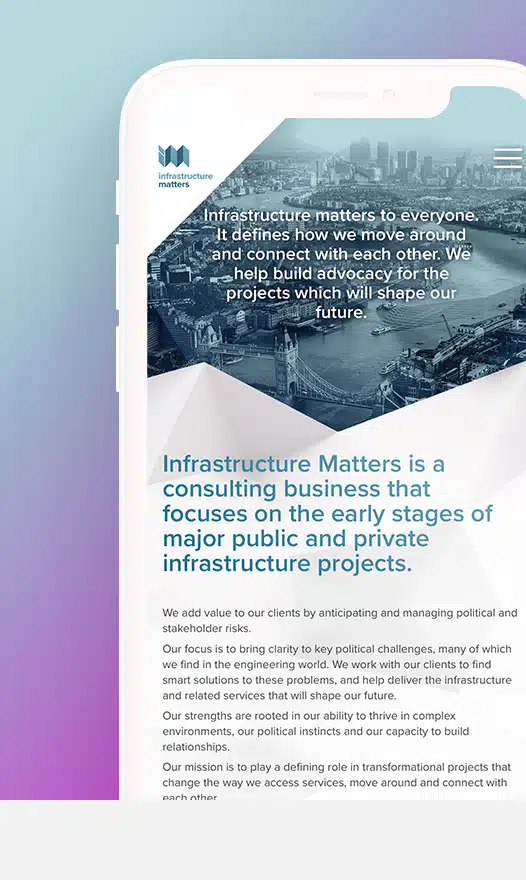 Infrastructure Matters Mobile Layout
